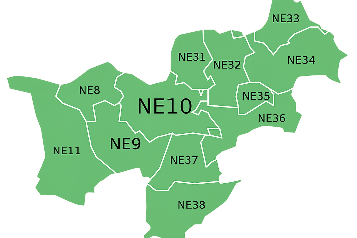 City Boxes Delivery Areas NE8 - NE38